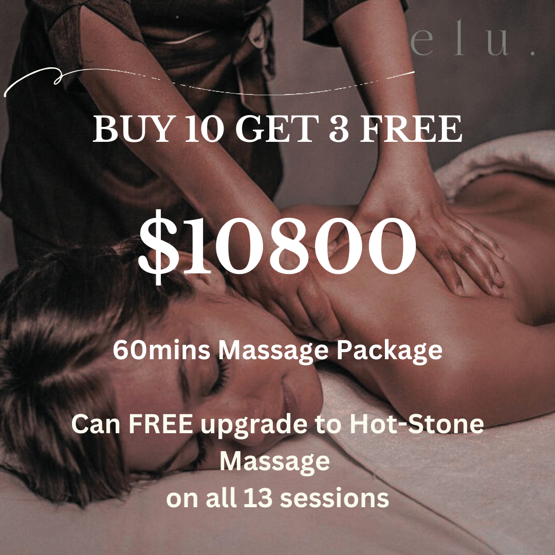 60mins Massage Sessions BUY 10 GET 3 FREE
